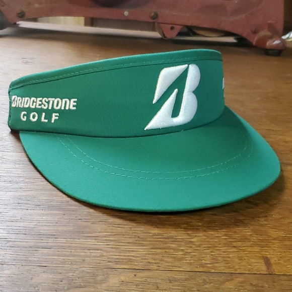 MENS BRIDGESTONE HIGH CROWN GOLF TOUR GREEN  VISOR - Picture 2 of 4